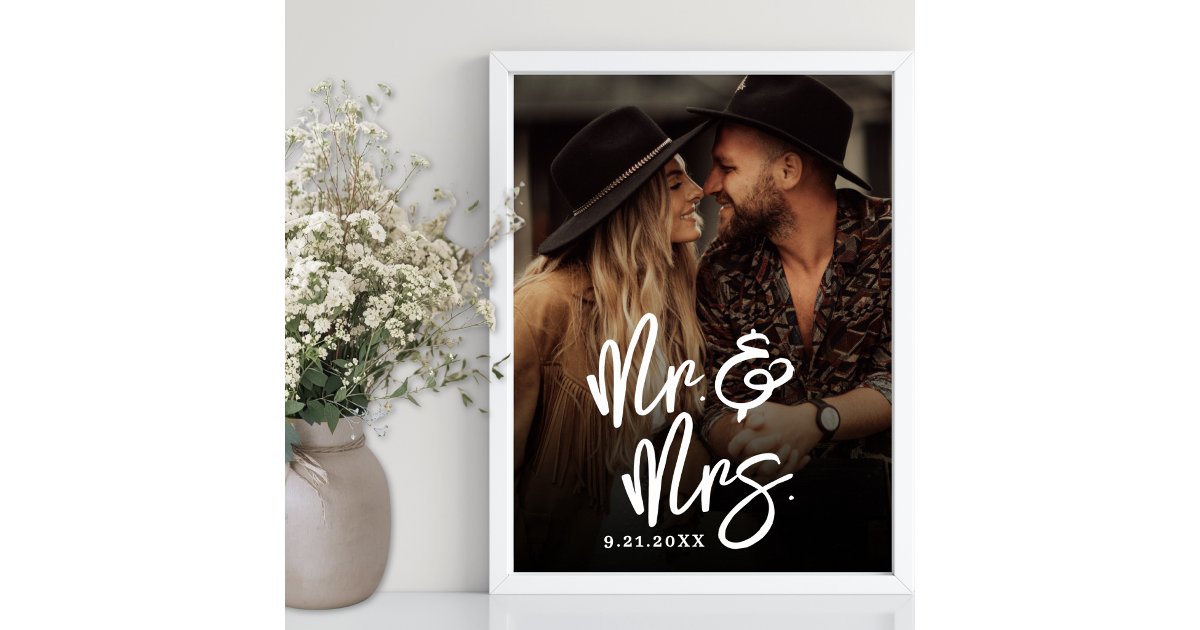 Simple Photo Sign Create Your Own Wedding Photo Sign | Zazzle