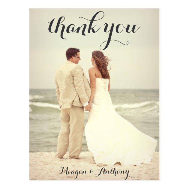 Create Your Own Wedding Photo Thank You Postcard