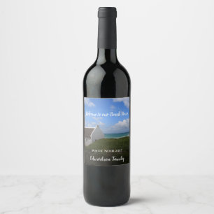 Create your own welcome family beach summer house wine label