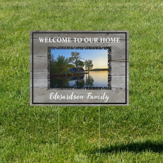 Create your own welcome to our home rustic yard sign (Insitu)