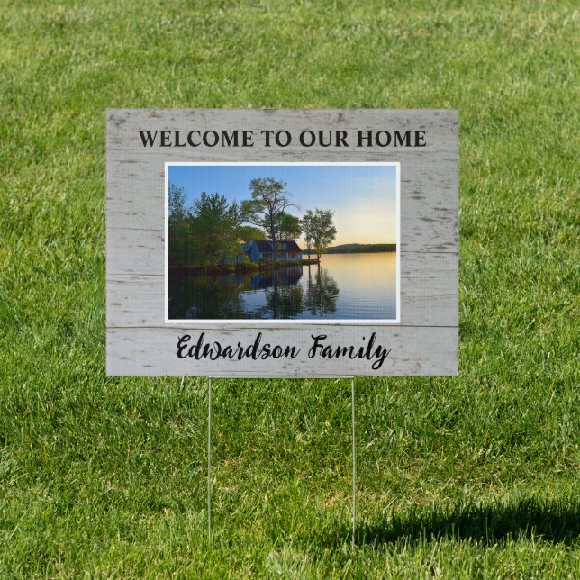 Create your own welcome to our home rustic yard sign (Insitu)
