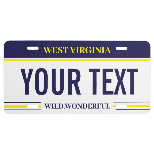 Create Your Own West Virginia  License Plate (Front)