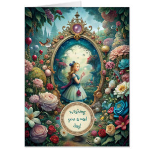Create Your Own Whimsical Alice Looking Glass Card