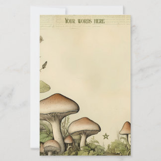 Create Your Own Whimsical Brown Mushrooms Stationery