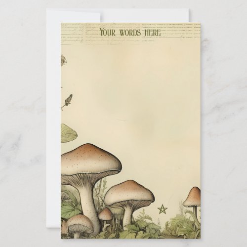 Create Your Own Whimsical Brown Mushrooms Stationery