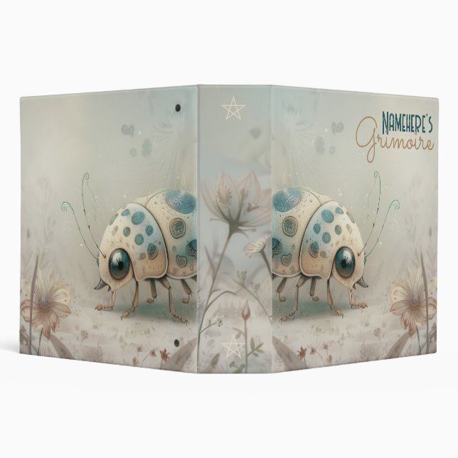 Create Your Own Whimsical Desert Beetle Floral 3 Ring Binder (Background)