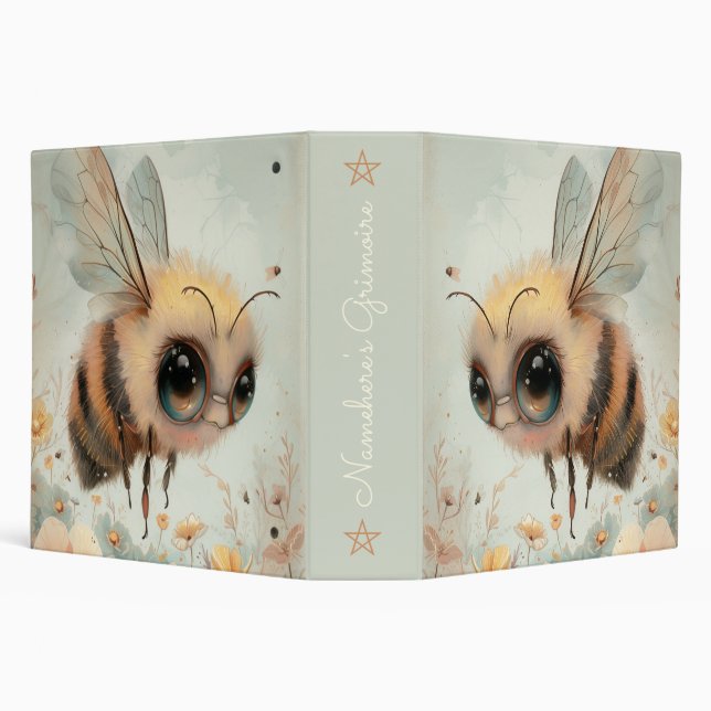 Create Your Own Whimsical Honey Bee Meadow 3 Ring Binder (Background)