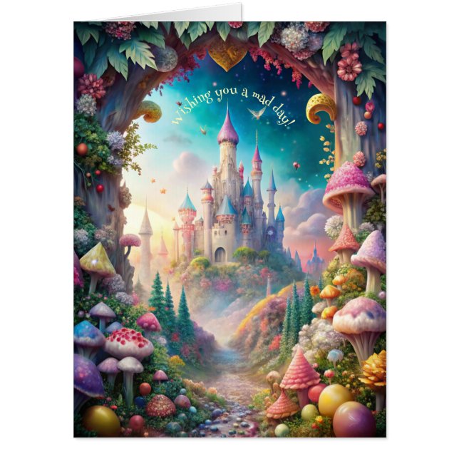 Create Your Own Whimsical Magic Castle Card (Front)