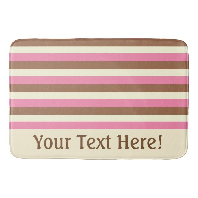 Create Your Own - Whimsical Neapolitan Stripes Bathroom Mat (Front)