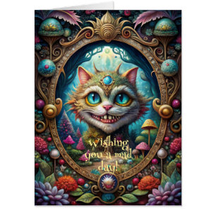 Create Your Own Whimsical Queen Cheshire Cat Card