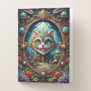 Create Your Own Whimsical Queen Cheshire Cat Pocket Folder