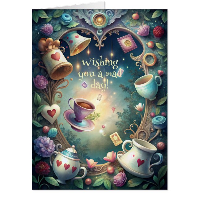 Create Your Own Whimsical Tea Party Card (Front)