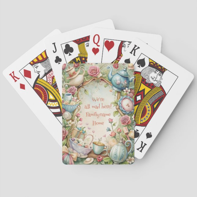 Create Your Own Whimsical Tea Party Spring Poker Cards (Back)