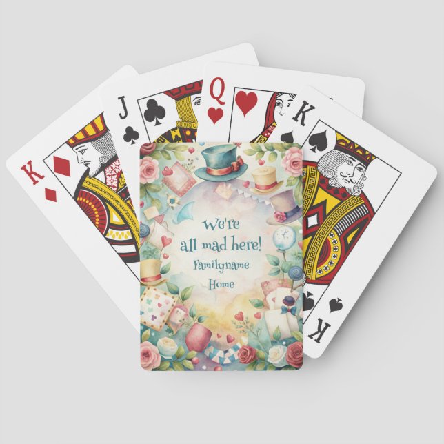 Create Your Own Whimsical Top Hat Madness Poker Cards (Back)