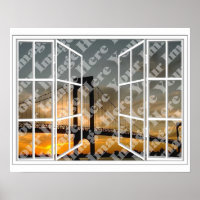 Create Your Own White 24 Pane Open Window Poster