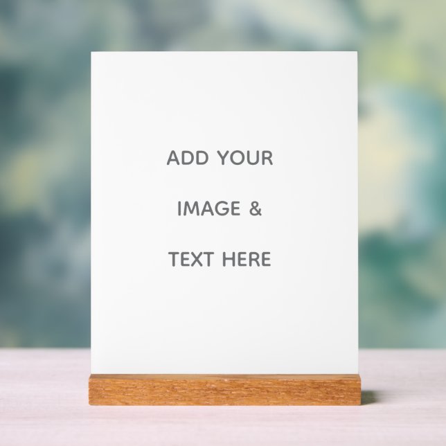 Create Your Own white  Acrylic Sign (Neutral)