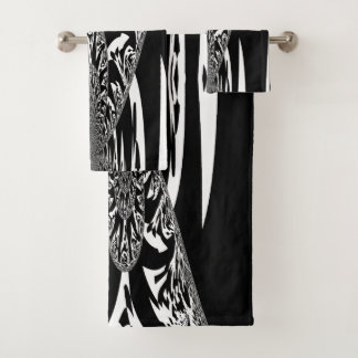 Create Your Own White and Black Bath Towel Set