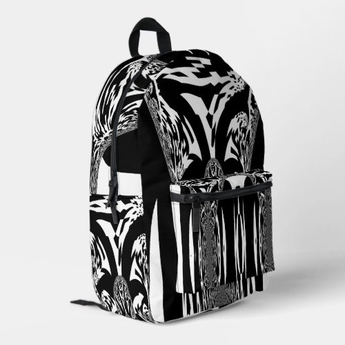 Create Your Own White and Black Printed Backpack