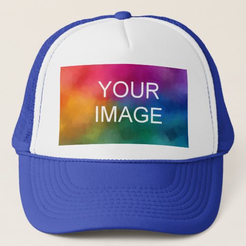 Create Your Own White And Royal Blue Elegant Trucker Hat