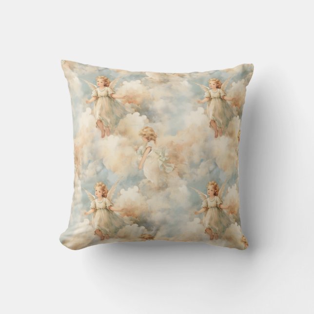 Create Your Own White Angels Throw Pillow (Front)