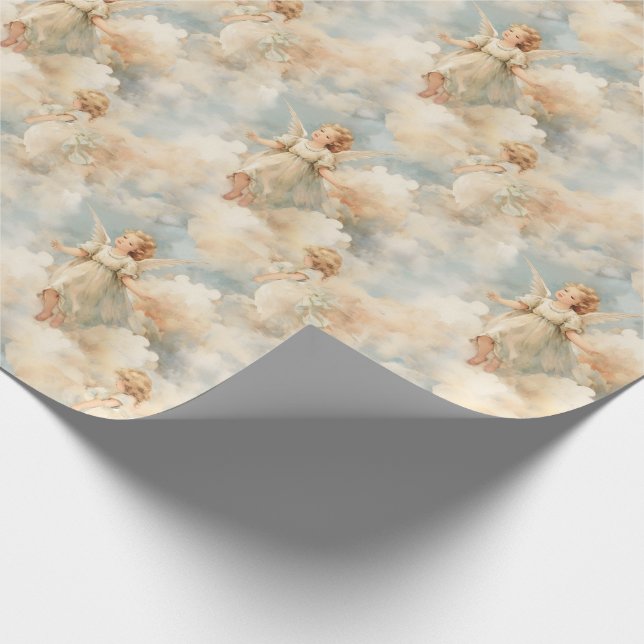 Create Your Own White Angels Wrapping Paper (Corner)