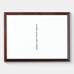 create your own white  award plaque