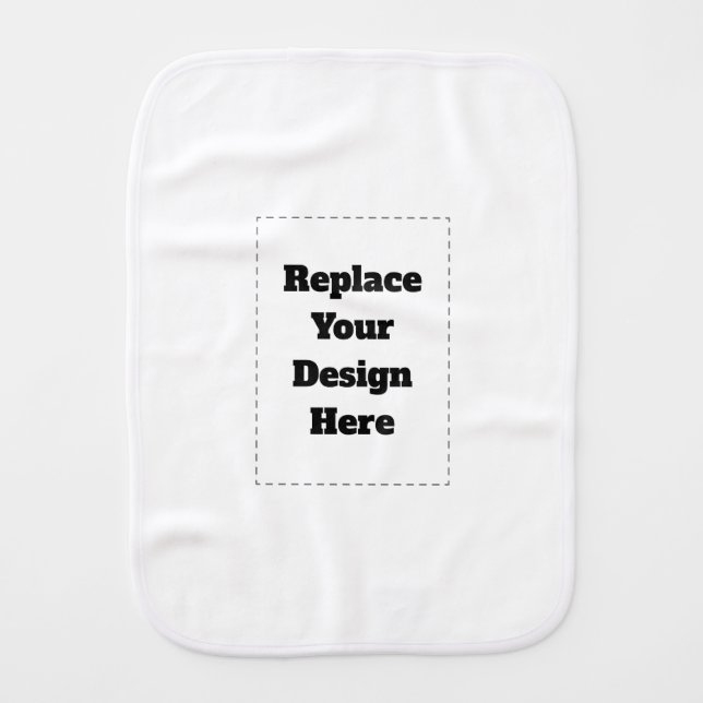 Create Your Own white  Baby Burp Cloth (Front)