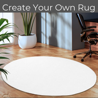 Create Your Own White Blank Business Company Round Outdoor Rug