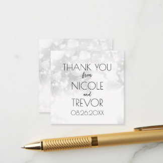 Create Your Own White Bokeh Minimalist Thank You Enclosure Card