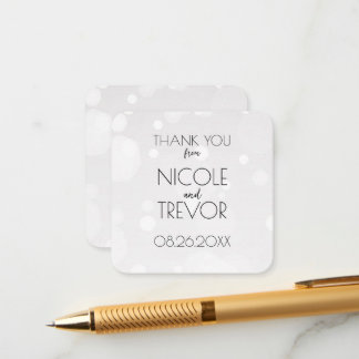 Create Your Own - White Bokeh Thank You Enclosure Card