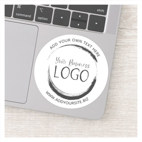 Create Your Own White Business Logo Circle Sticker