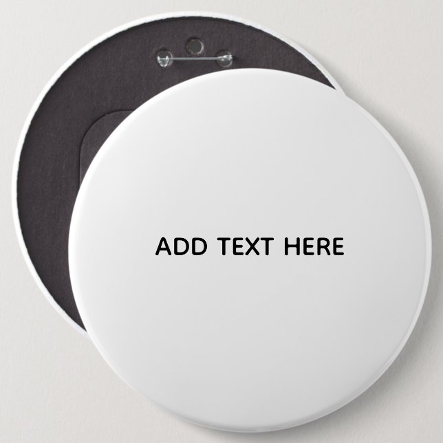 Create Your Own White  Button (Front & Back)