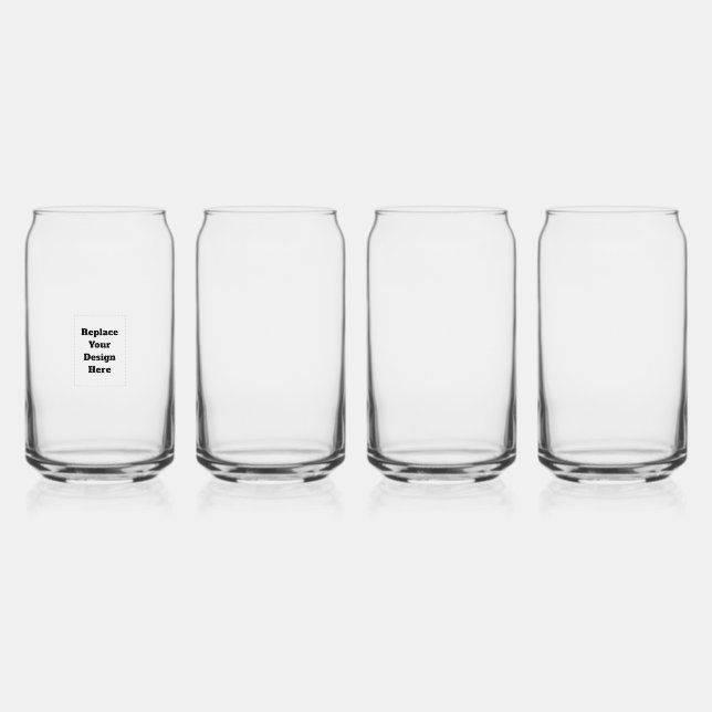 Create Your Own white  Can Glass (Front)