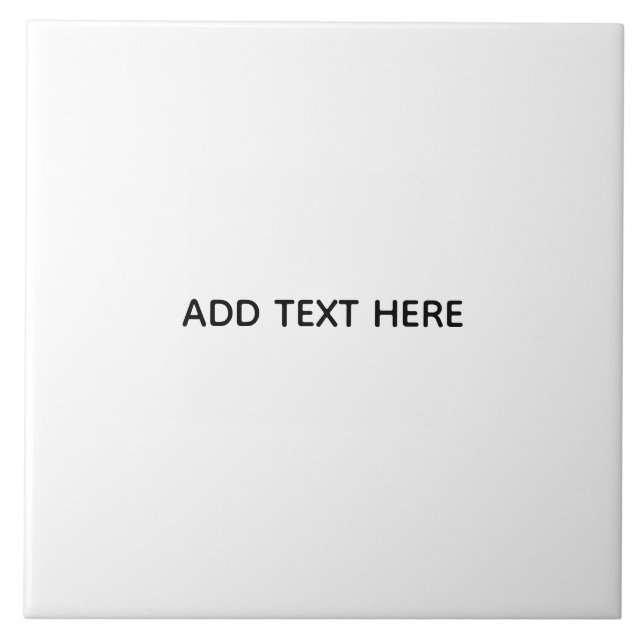Create Your Own White  Ceramic Tile (Front)