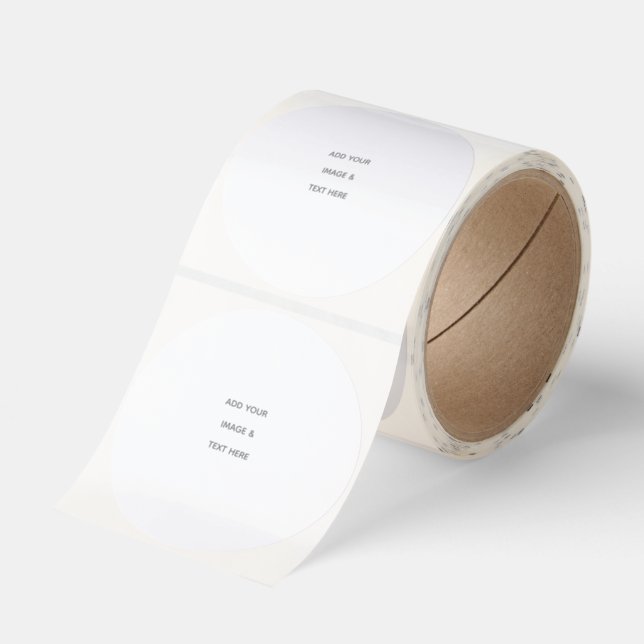 Create Your Own white  Classic Round Sticker (Roll)