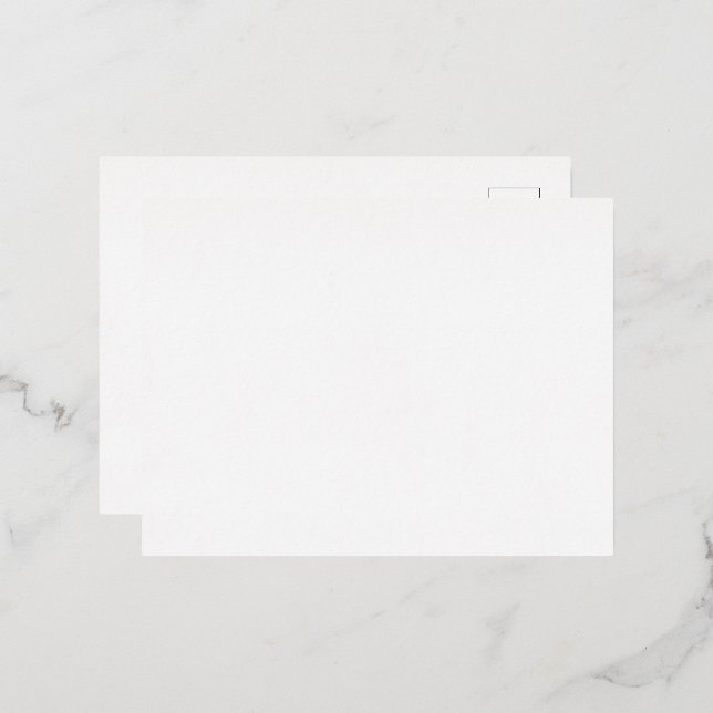Create Your Own White Custom Foil Holiday Postcard (Front/Back)