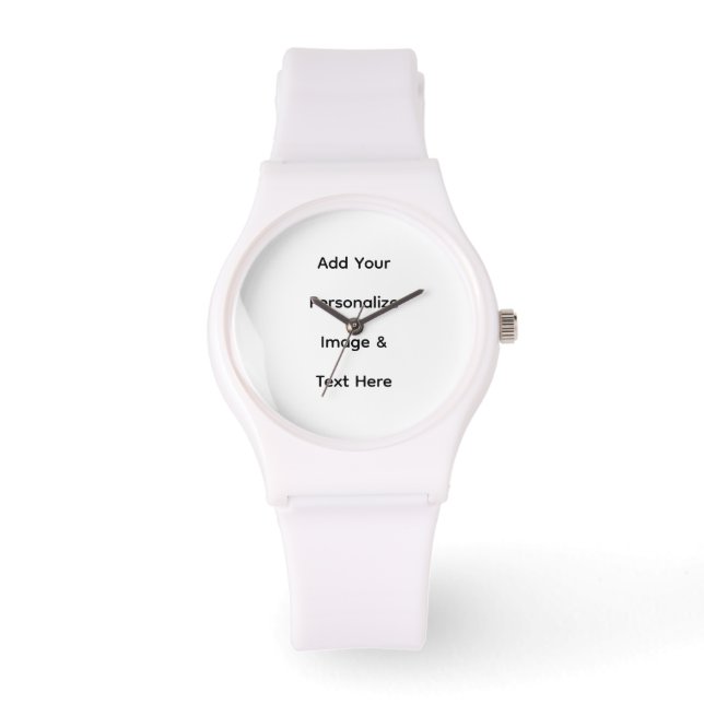 create your own white custom text personalize watch (Front)