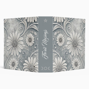 Create Your Own White Daisies Vintage Flowers 3 Ring Binder