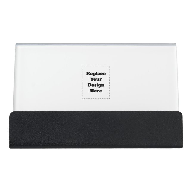 Create Your Own white  Desk Business Card Holder (Front)