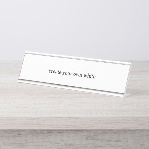 create your own white  desk name plate