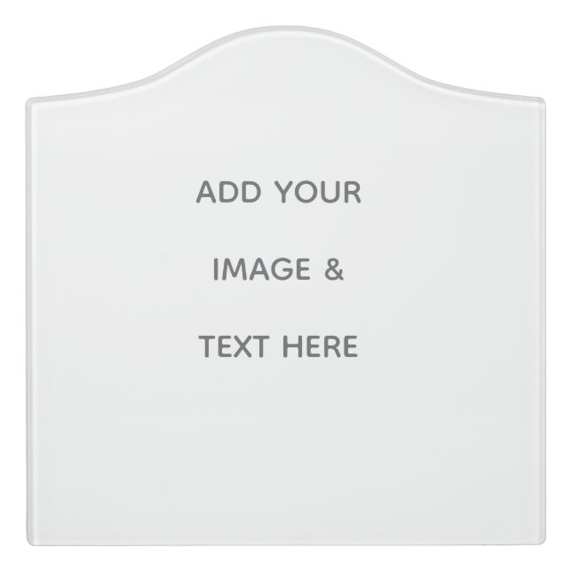 Create Your Own white  Door Sign (Large Crest Front)