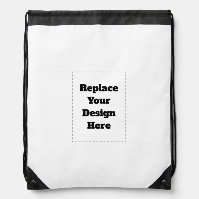 Create Your Own white  Drawstring Bag (Front)