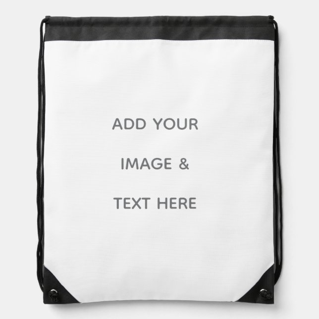 Create Your Own white  Drawstring Bag (Front)