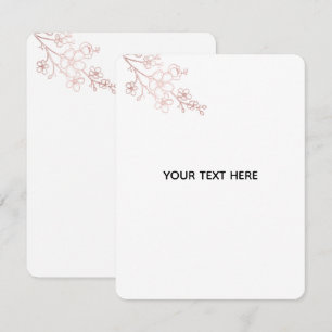 Create Your Own White Elegant Note Card