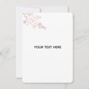 Create Your Own White Elegant Note Card