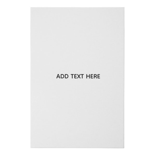 Create Your Own White  Faux Canvas Print (Front)