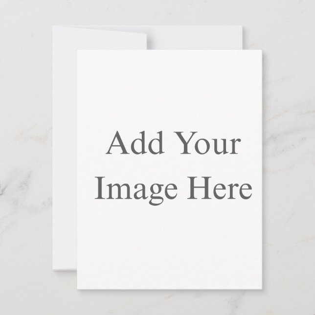 Create Your Own white Flat Announcement Card (Front)