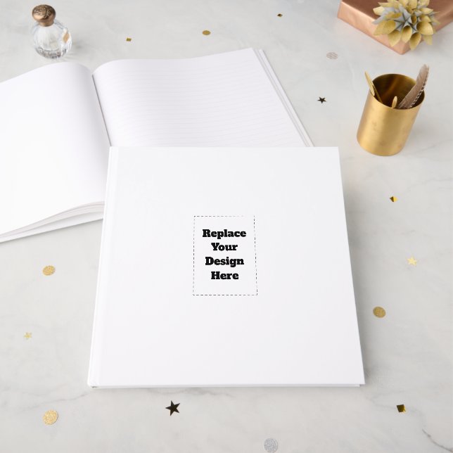 Create Your Own white  Foil Guest Book (Front Open)