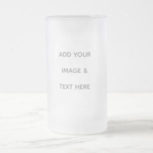 Create Your Own white Frosted Glass Beer Mug
