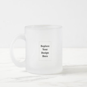 Create Your Own white  Frosted Glass Coffee Mug